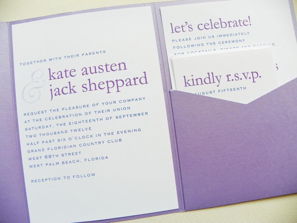 Pocketfold Wedding Invitations - Modern Names Signature Pocketfold Invitation Suite