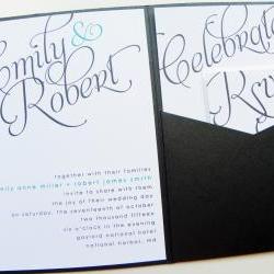 Pocketfold Wedding Invitations - Scripted Signature Pocketfold Invitation Suite