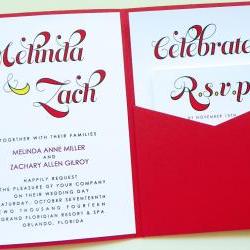 Pocketfold Wedding Invitations - Melinda Signature Pocketfold Invitation Suite