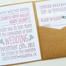 Pocketfold Wedding Invitations - Poster Doodles Signature Pocketfold Invitation Suite